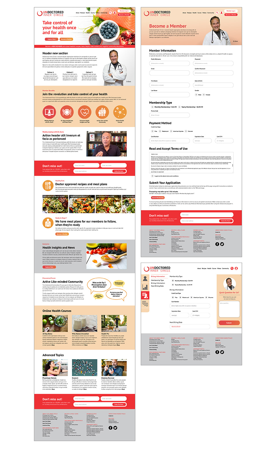 Undoctored Inner Circle website design